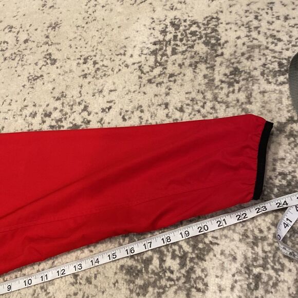 Adidas Red And Navy Jacket Windbreaker Size XL 3 stripes front and center GUC - Picture 10 of 11